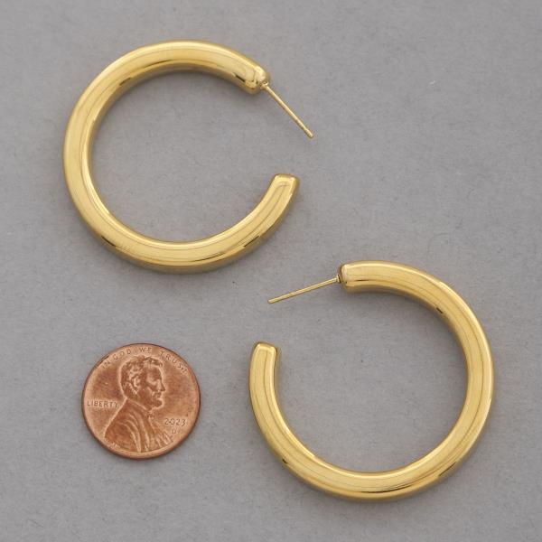 OPEN HOOP PRECIOUS METAL GOLD DIPPED EARRING