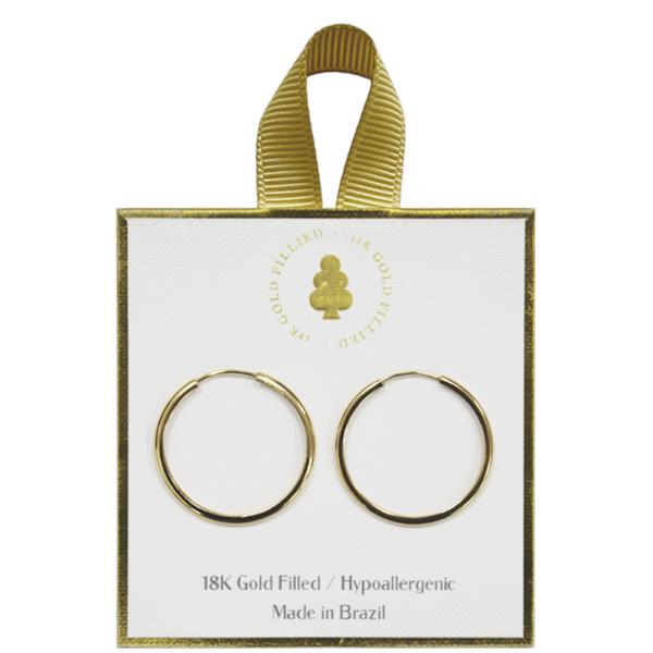 18K GOLD FILLED HYPOALLERGENIC HOOP EARRING