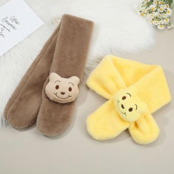 (ONLINE ONLY) CUTE BEAR FAUX FUR KIDS STOLE NECK SCARF (12 UNITS)