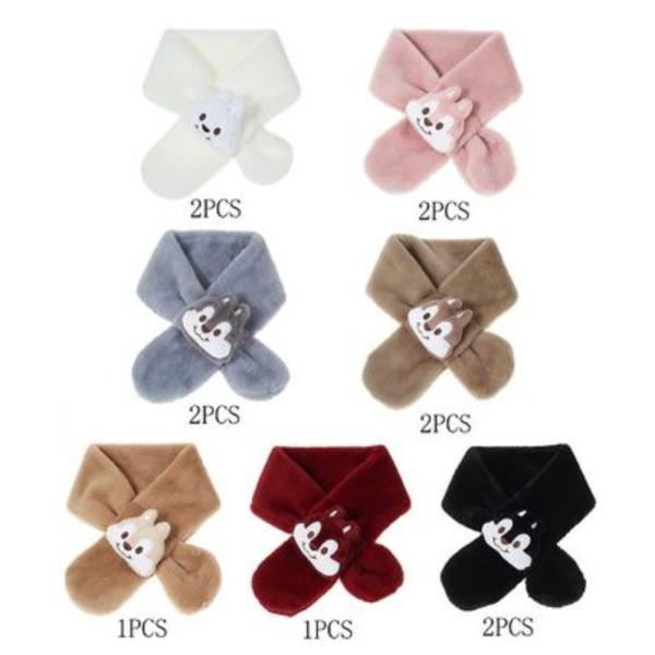 (ONLINE ONLY) CUTE CHARACTER FAUX FUR KIDS STOLE NECK SCARF (12 UNITS)