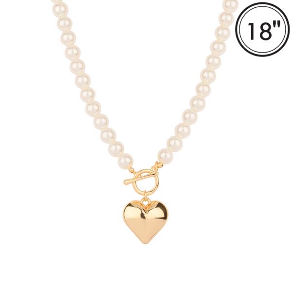 PEARL CCB HEART NECKLACE