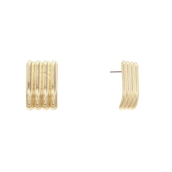 4 LINE METAL BAR POST EARRING