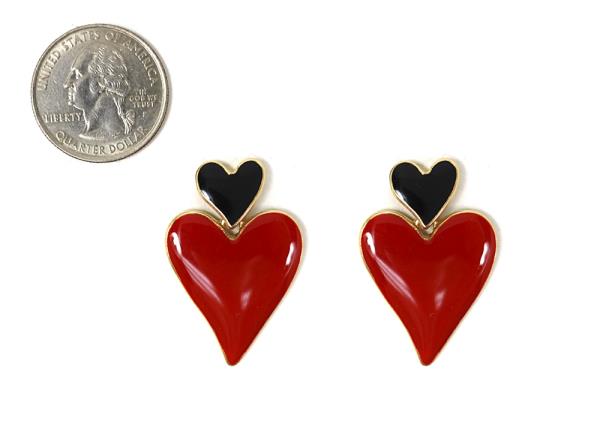 EPOXY HEART DROP POST EARRING