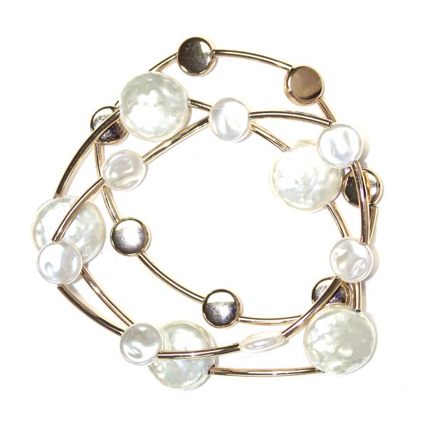 PEARL METAL STRETCH BRACELET SET