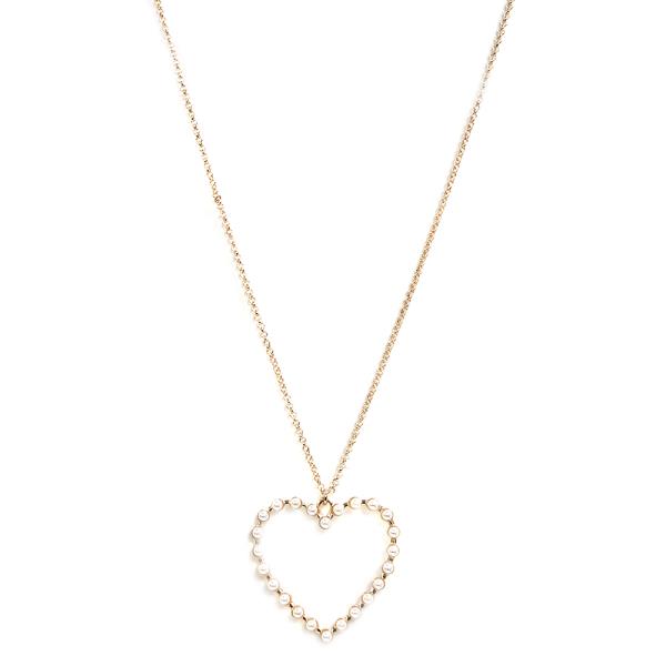 PEARL HEART PENDANT NECKLACE