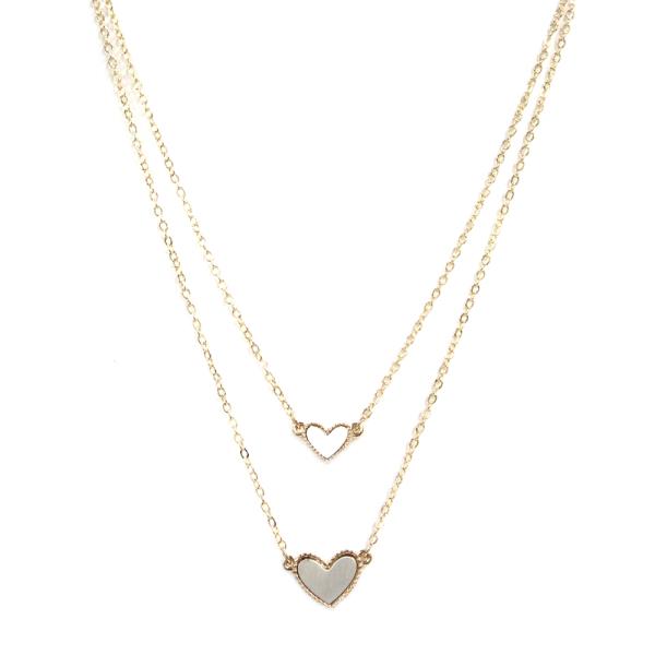 HEART LAYERED PENDANT NECKLACE