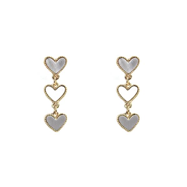 TRIPLE HEART DANGLE EARRING