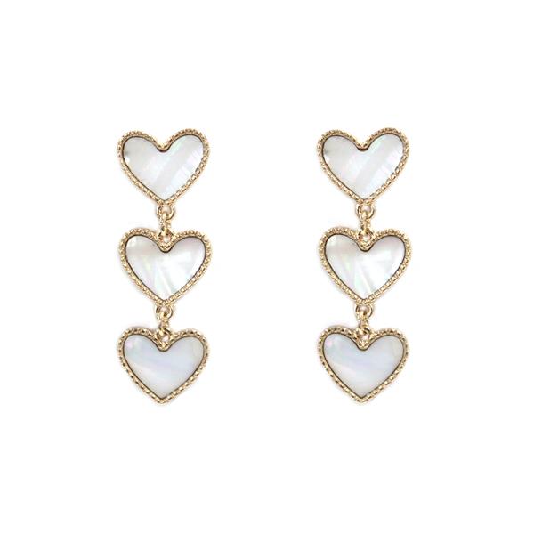 TRIPLE HEART DANGLE EARRING