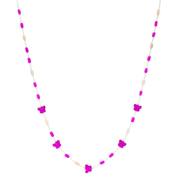 COLOR BUTTERFLY BEAD NECKLACE