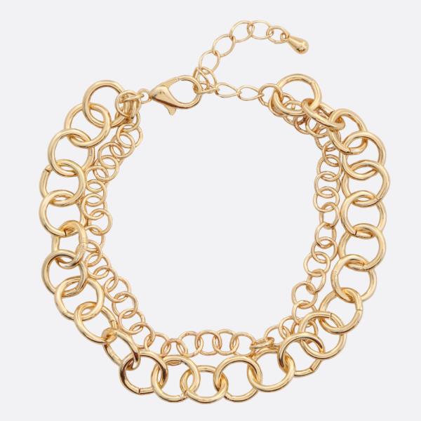 CIRCLE LINK METAL LAYERED BRACELET