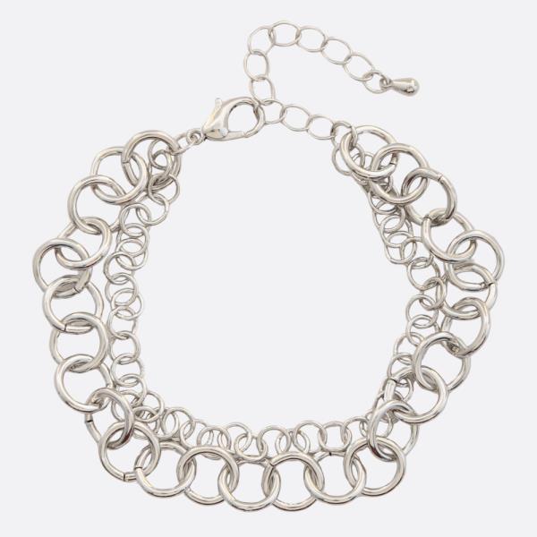 CIRCLE LINK METAL LAYERED BRACELET