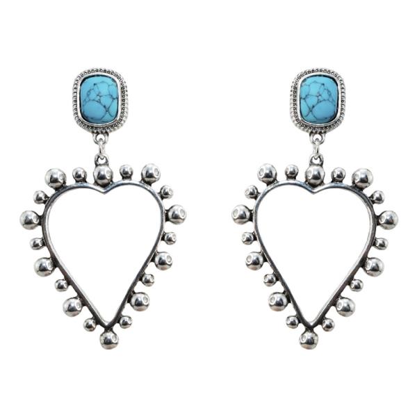 HEART DROP TQ POST EARRING