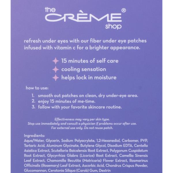 THE CREME SHOP X KLEAN BEAUTY FIBER UNDER EYE PATCHES SET