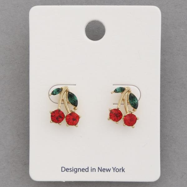 CHERRY RHINESTONE EARRING