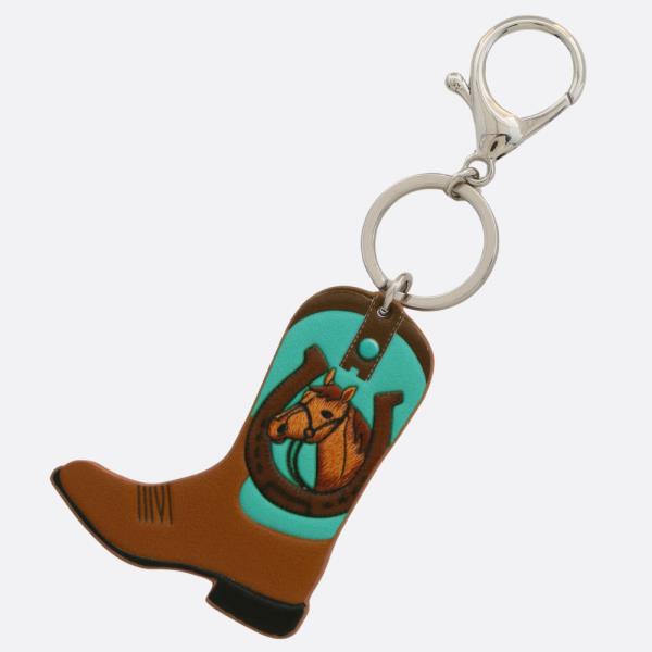 WESTERN STYLE HORSE SHOE BOOT KEYCHAIN