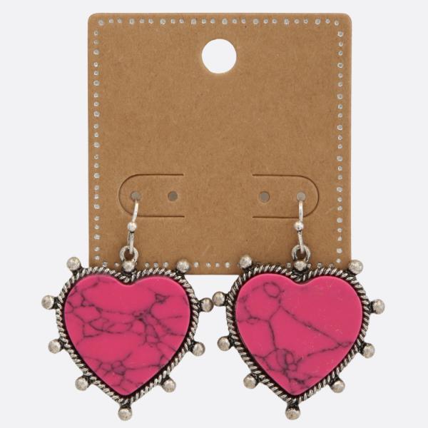 WESTERN STYLE HEART DANGLE EARRING