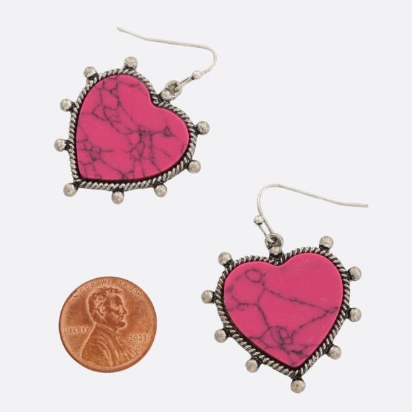 WESTERN STYLE HEART DANGLE EARRING