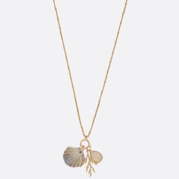 SEASHELL TEARDROP CHARM NECKLACE