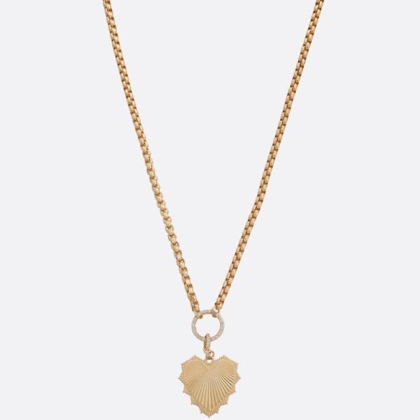 HEART PENDANT RHINESTONE RING NECKLACE