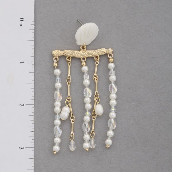 SEA SHELL BEADED DANGLE EARRING