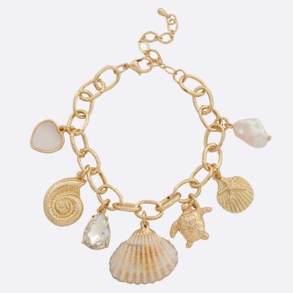 SEASHELL SEA LIFE CHARM BRACELET