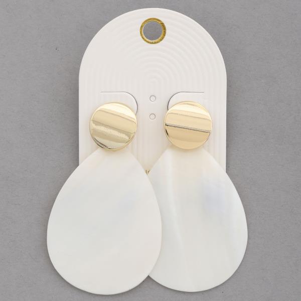 MOTHER OF PEARL TEARDROP DANGLE EARRING