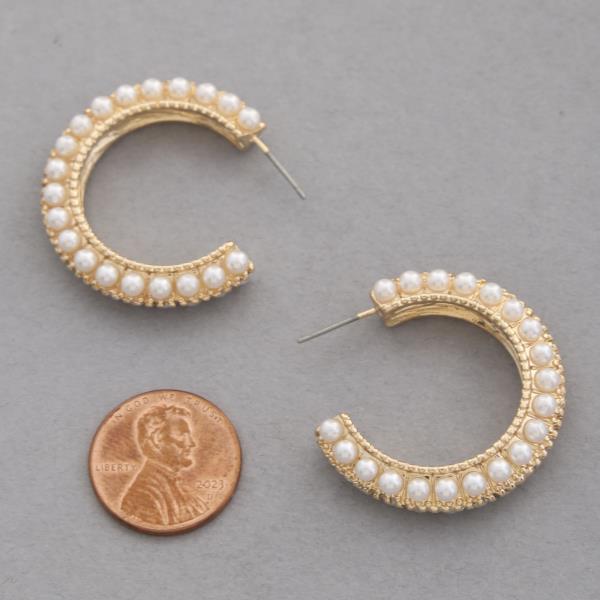 PEARL PAVED OPEN CIRCLE EARRING