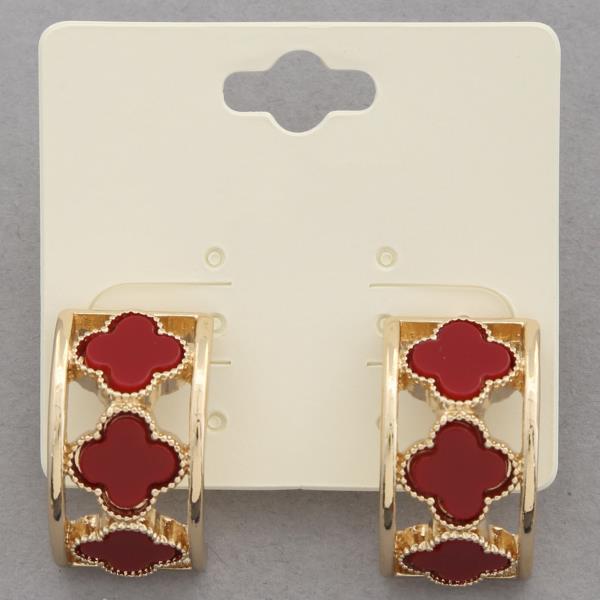 CLOVER PATTERN METAL EARRING