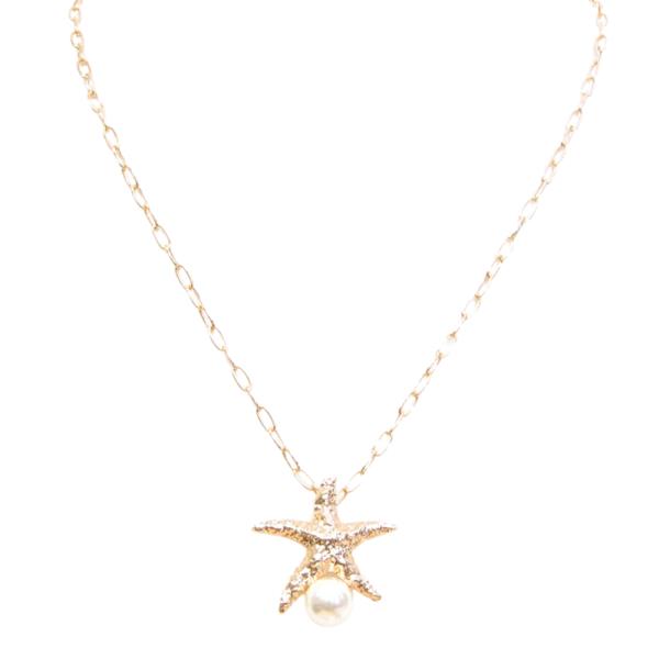 STARFISH PEARL BEAD NECKLACE