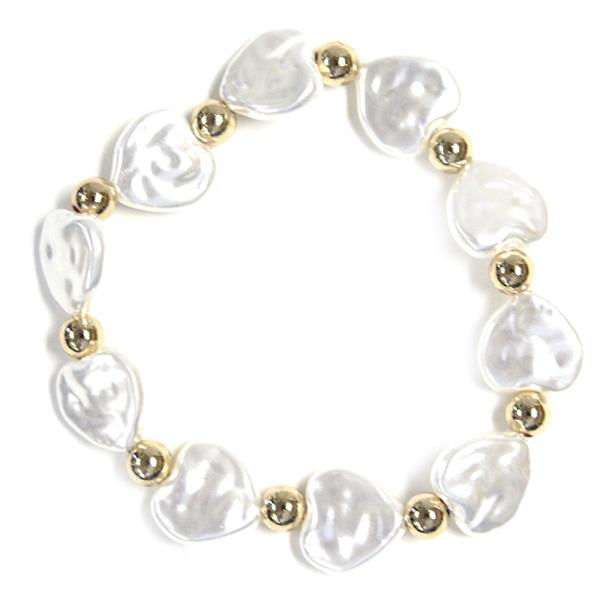 METAL PEARL STRETCH BRACELET