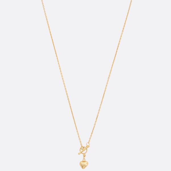 SODAJO DAINTY HEART CHARM TOGGLE CLASP GOLD DIPPED NECKLACE