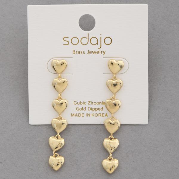 SODAJO HEART LINK GOLD DIPPED EARRING