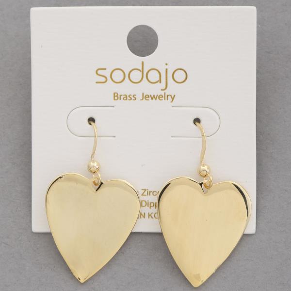 SODAJO HEART DANGLE GOLD DIPPED EARRING