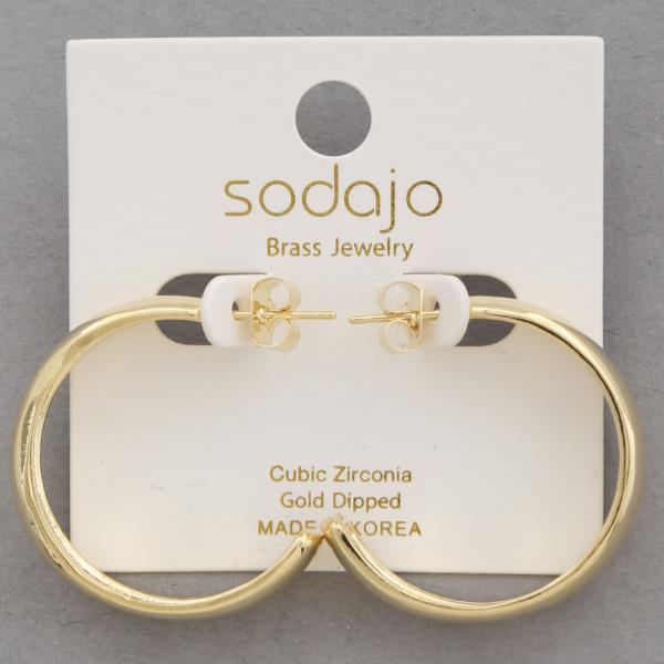 SODAJO OPEN HOOP GOLD DIPPED EARRING