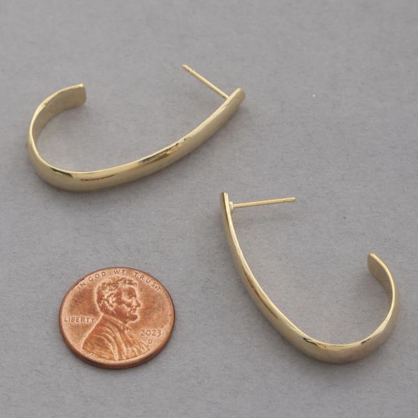 SODAJO LONG OPEN TEARDROP GOLD DIPPED EARRING