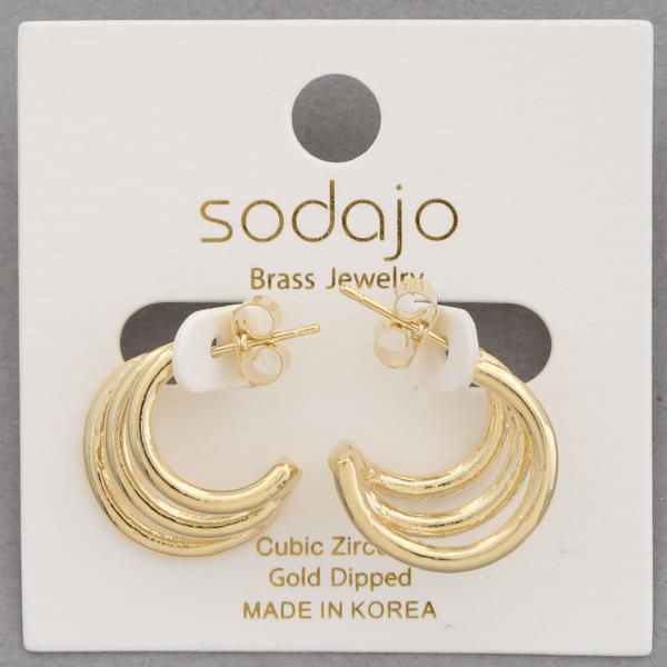 SODAJO OPEN MINI HOOP GOLD DIPPED EARRING