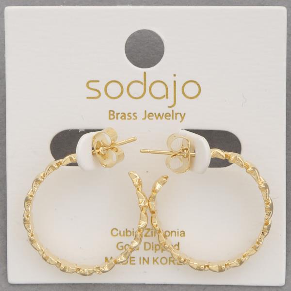 SODAJO STAR LINK GOLD DIPPED OPEN HOOP EARRING