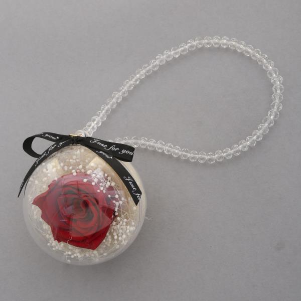 FLOWER GLOBE BEADED CAR CHARM