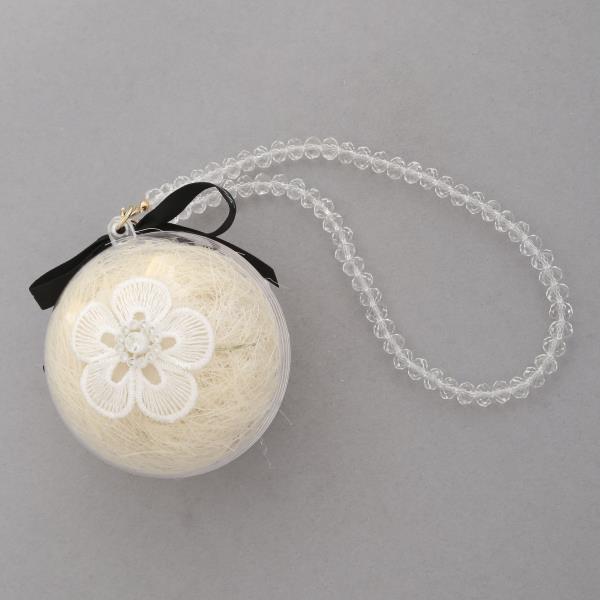 FLOWER GLOBE BEADED CAR CHARM