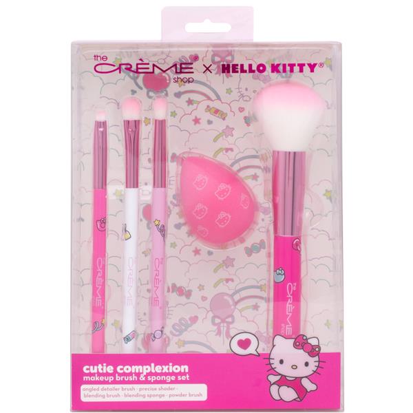 THE CREME SHOP X HELLO KITTY CUTIE COMPLEXION MAKEUP BRUSH AND SPONGE SET