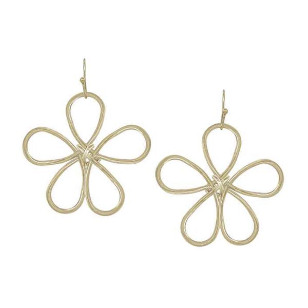 METAL WIRED FLOWER  SHAPE EARRING