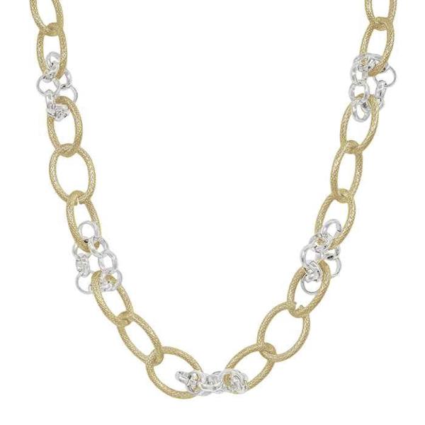 CHUNKY CHAIN LINKED CIRCLE ACCENT SHORT NECKLACE