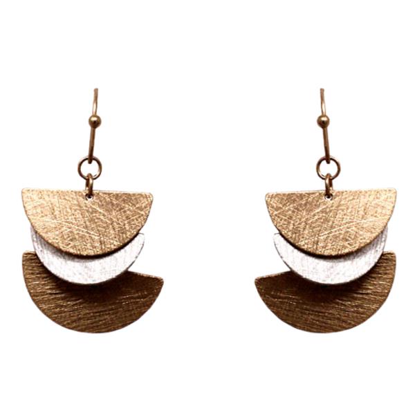 BRUSHED METAL DANGLE EARRING