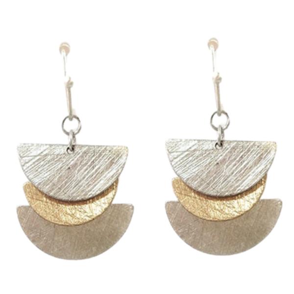 BRUSHED METAL DANGLE EARRING