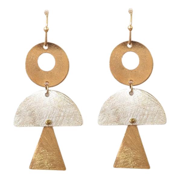 GEOMETRIC SHAPE DANGLE EARRING