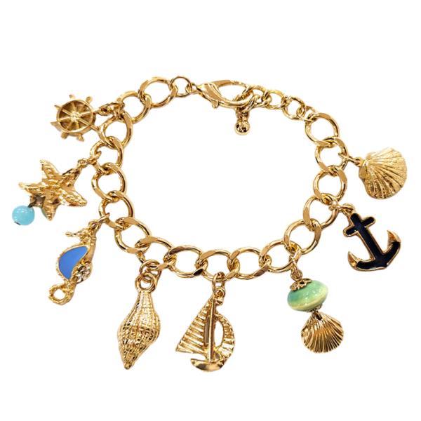 SEALIFE MULTI CHARM CIRCLE LINK BRACELET