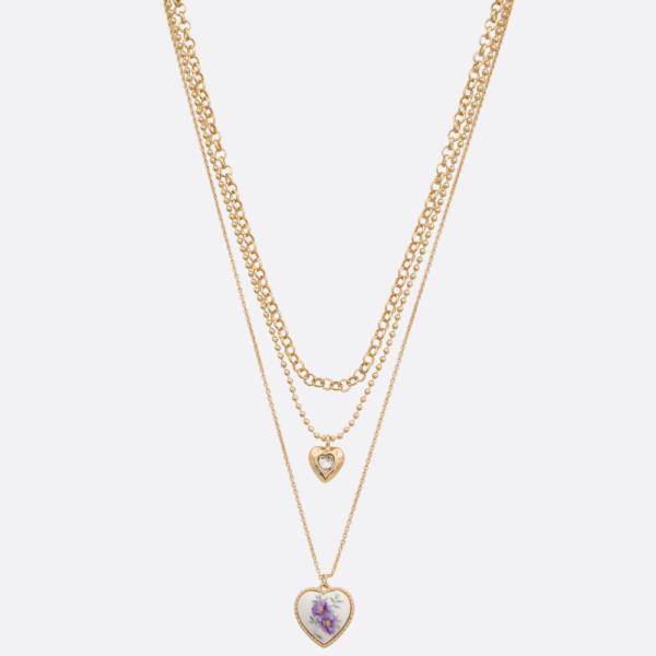 DOUBLE HEART LAYERED NECKLACE