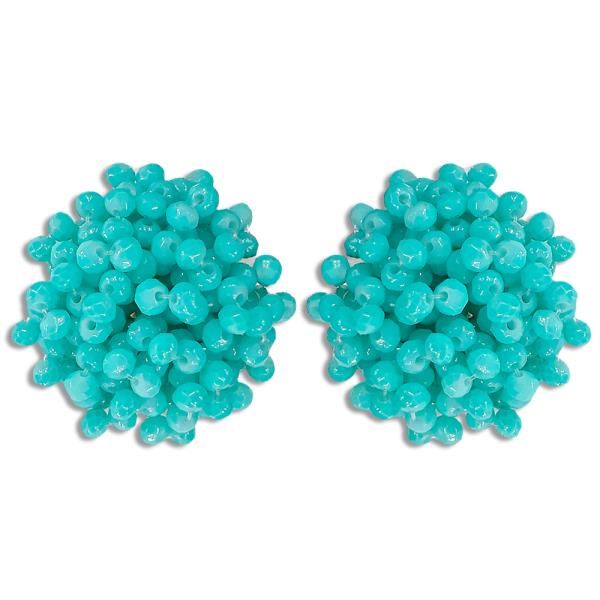 BEADS POM POM POST EARRING