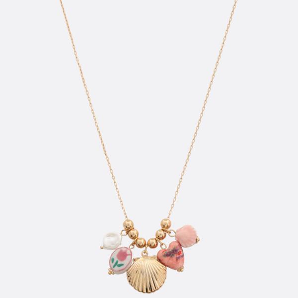 SEASHELL MULTI CHARM NECKLACE