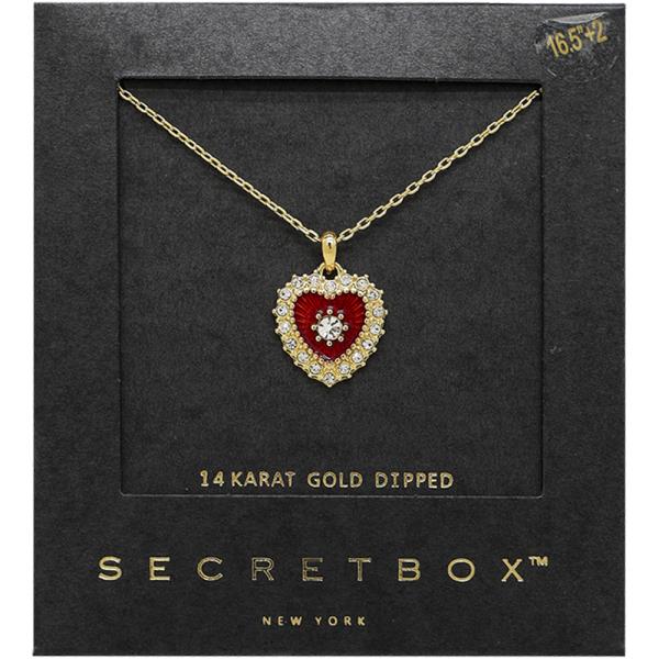 SECRET BOX GOLD DIPPED RED HEART NECKLACE